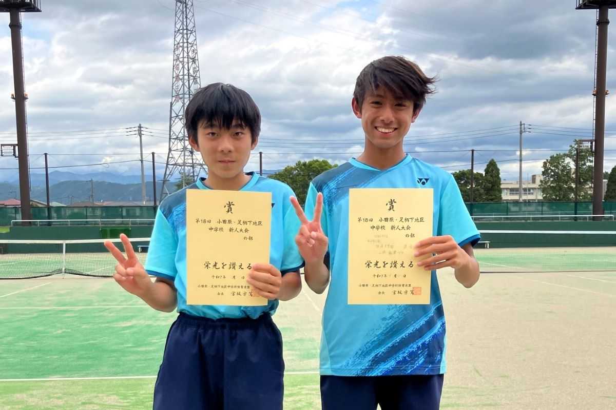 男子ソフトテニス部　男子個人　県大会出場決定